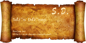 Sós Dénes névjegykártya